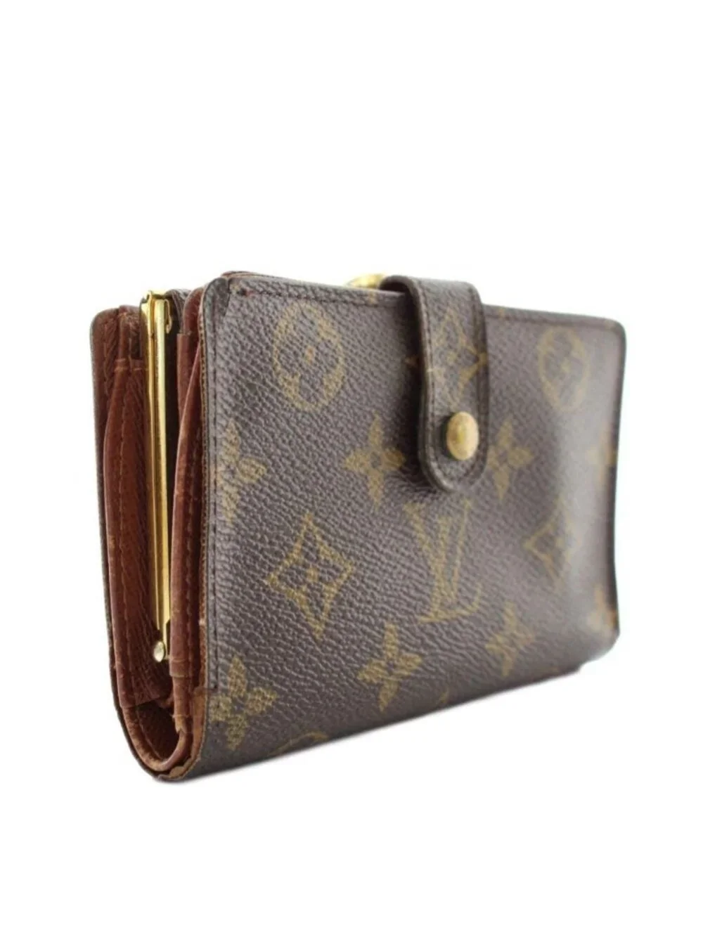 Louis Vuitton Monogram Portefeuille Viennois Wallet Bifold Kiss Lock Leather